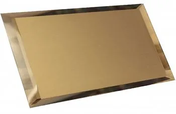 Прямоугольная зеркальная бронзовая матовая плитка с фацетом 10мм ПЗБм1-02