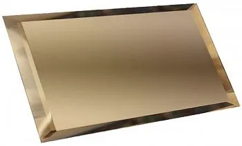 Прямоугольная зеркальная бронзовая плитка с фацетом 10мм ПЗБ1-01