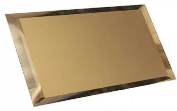 Прямоугольная зеркальная бронзовая матовая плитка с фацетом 10мм ПЗБм1-01