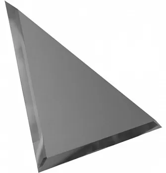 Треугольная зеркальная графитовая матовая плитка с фацетом 10мм ТЗГм1-04