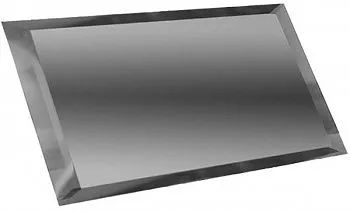 Прямоугольная зеркальная графитовая плитка с фацетом 10мм ПЗГ1-01