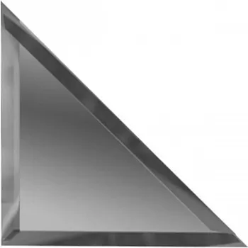 Треугольная зеркальная графитовая матовая плитка с фацетом 10 мм (ТЗГм1-03)
