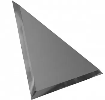 Треугольная зеркальная графитовая матовая плитка с фацетом 10мм ТЗГм1-01