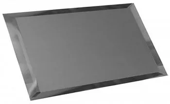 Прямоугольная зеркальная графитовая матовая плитка с фацетом 10мм ПЗГм1-02