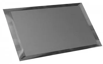 Прямоугольная зеркальная графитовая матовая плитка с фацетом 10мм ПЗГм1-01