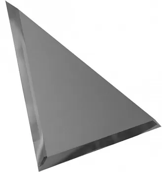 Треугольная зеркальная графитовая матовая плитка с фацетом 10мм ТЗГм1-02