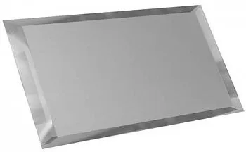 Прямоугольная зеркальная серебряная плитка с фацетом 10мм ПЗС1-02