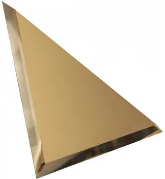 Треугольная зеркальная бронзовая матовая плитка с фацетом 10мм ТЗБм1-02