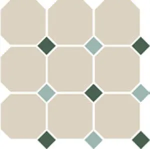 Керамогранит 4416 OCT18+13-B White OCTAGON 16/Green 18 + Turquoise 13 Dots