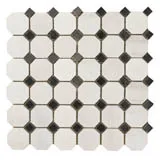 Мозаика Octagon MwP48x48 + BsP15x15 натур.мрамор