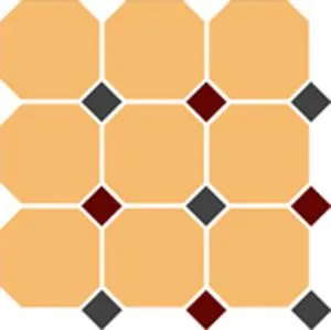 Керамогранит 4421 OCT14+20-A Ochre Yellow OCTAGON 21/Black 14 + Brick Red 20 Dots