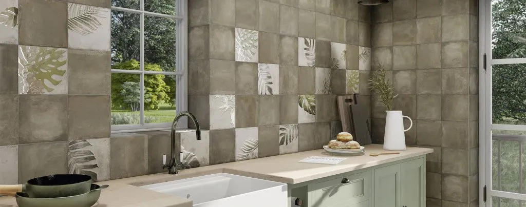 Она представляет собой оригинальное смешение двух разных текстур – цемента и металла.