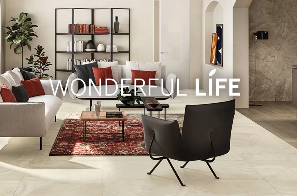 WONDERFUL LIFE объединила в себе блистательно выполненные имитации камня и дерева, рождающие стройный дуэт органики.