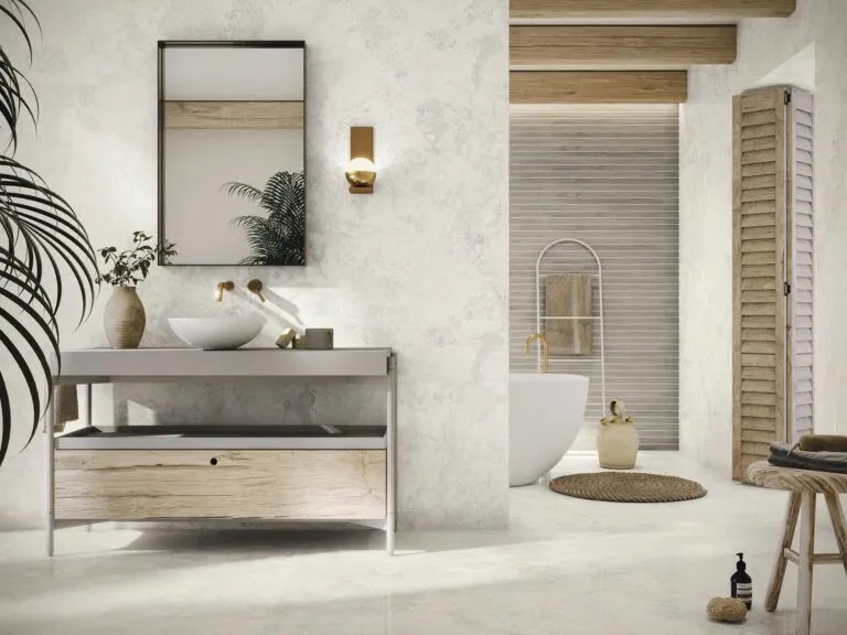 Керамогранит Florence Bianco и Bamboo Vermont Earth