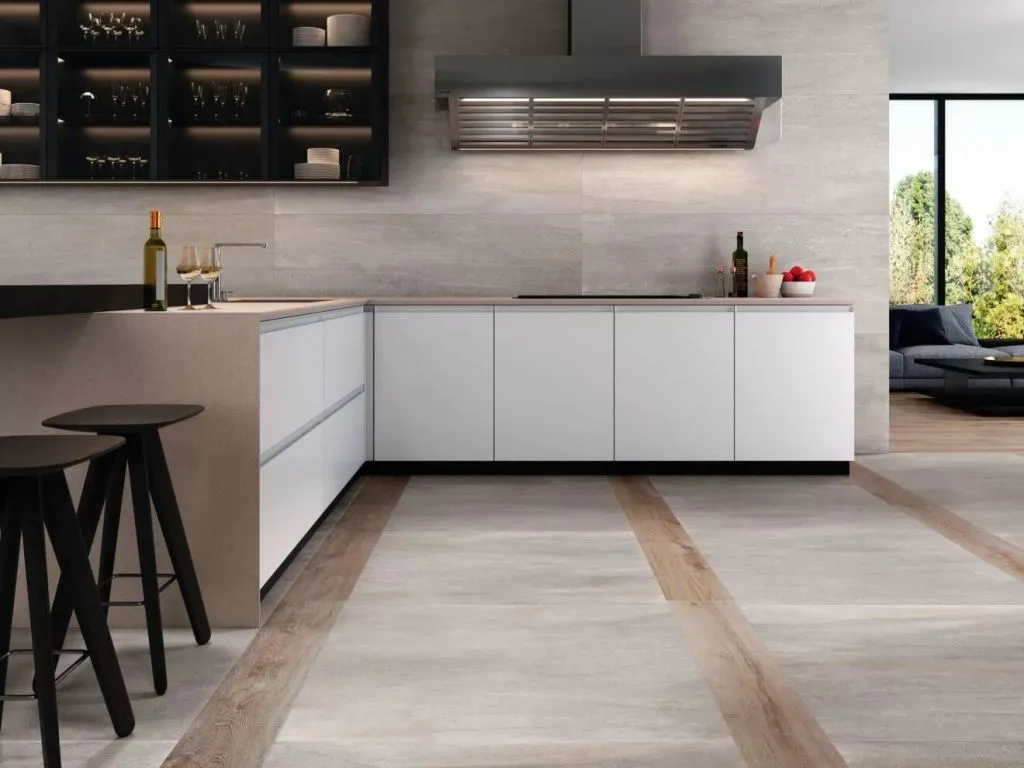 Тренды дизайна кухни 2025 года с плиткой Porcelanite Dos