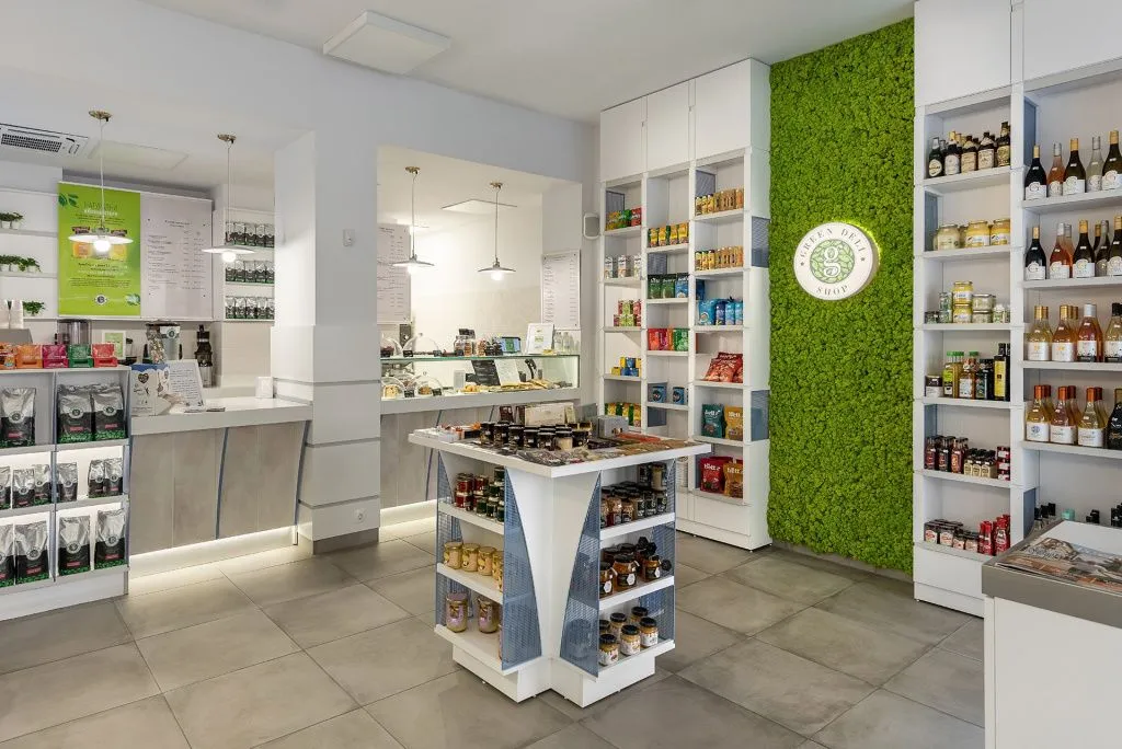 керамогранит Rift формата 80x80 см от Vives Ceramica (Испания) благодаря изящной графике цемента внес долю современности в оформление.