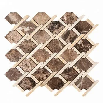 CV20141 Мозаика  Mos.Victorian Polished Dark Emperador+ Crema Marfil