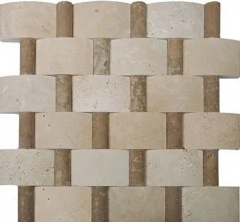 Мозаика WEAVES LIGHT травертин чип 2х5 5х7.5