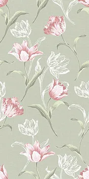 Настенная плитка 11087T Норфолк цветы зеленый (9мм)