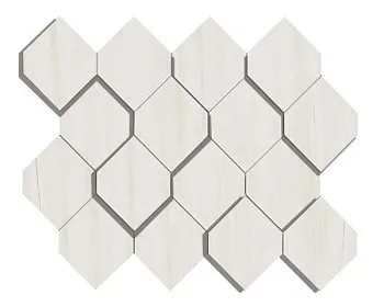 Мозаика керамогранит Marvel Stone Bianco Dol. Mosaico Esagono 3D (AS36)