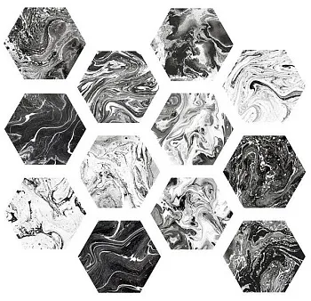 Керамогранит EBRU Shiny Hexa (20 вариаций рис.)