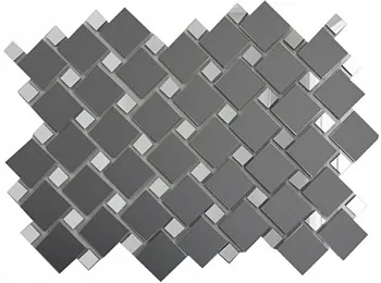 Мозаика зеркальная Графит матовый + Серебро Гм70С30 ДСТ  чип 25х25 и 12х12
