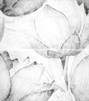 Декор 1609-0019 Каррарский Мрамор цветы (комп/2шт)