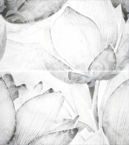 Декор 1609-0019 Каррарский Мрамор цветы (комп/2шт) (изображение)