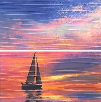 Настенное панно STG\A440\2x\11106R Тиррено Закат обрезной (2 части)