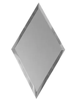 "Зеркальная серебряная матовая плитка ""РОМБ""  с фацетом 10 мм (РЗСм1-01)"