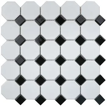 Мозаика Octagon small White/Black Matt (IDLA2575)
