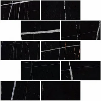 Мозаика Marble Trend Nero Dorato K-1004/СR/m01