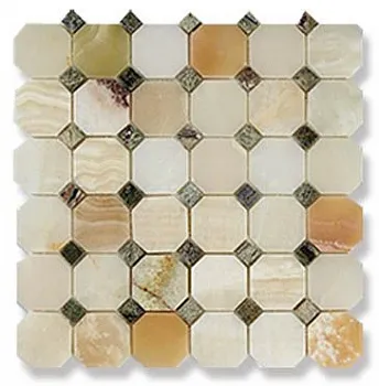 Мозаика Verde Onix + Rain Forest Green (4.9x4.9x1)/(1.5x1.5x1)