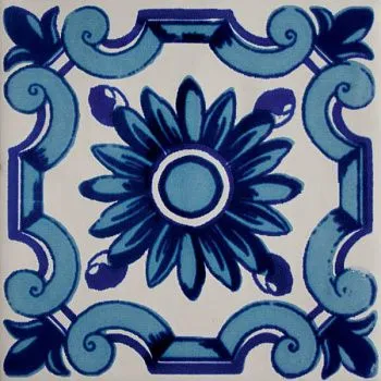 Декор Dec.Flor Azul Antic Blanco