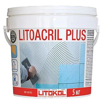 Клей Litoacril PLUS белый (ведро 5кг)