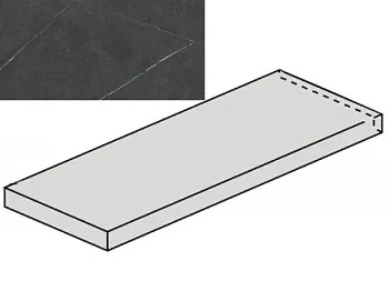 (Italon) Ступень угловая Metropolis Imperial Black Scalino Ang Sx левая (620070002193) Nat 33x120