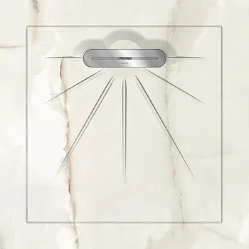 Керамический душевой поддон MARBLE WHITE - MULTI LINEAR MASSIVE 90