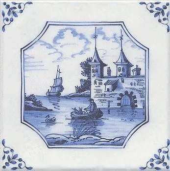 Декор Английский Делфт Крепость 5221\3F  глянц (6,9мм)