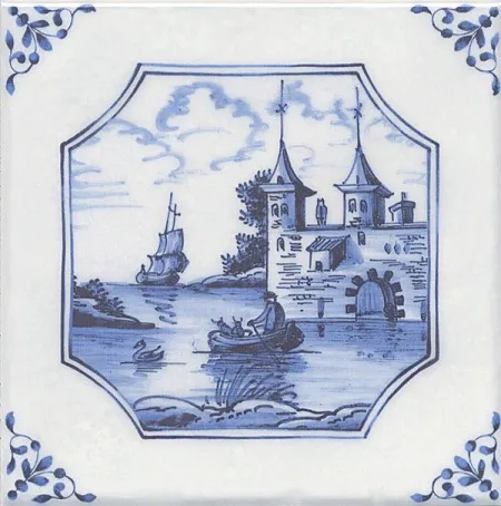 Декор Английский Делфт Крепость 5221\3F  глянц (6,9мм) (изображение)