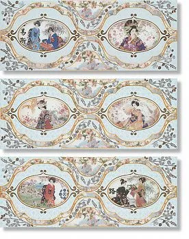 Декор Decorado Geisha Indigo (3 шт.)