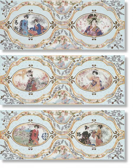 Декор Decorado Geisha Indigo (3 шт.) (изображение)