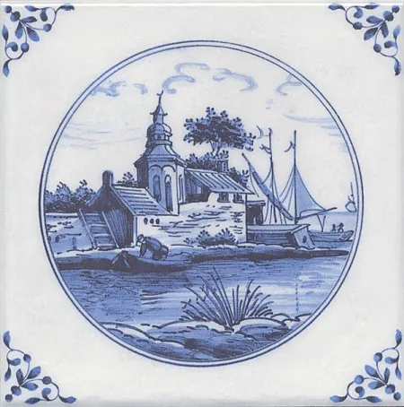 Декор Английский Делфт Вилла 5222\3F  глянц (6,9мм) (изображение)