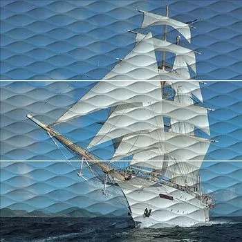 Настенное панно ALD\A01\3x\13025R Майори Корабль обрезной (3 частей)