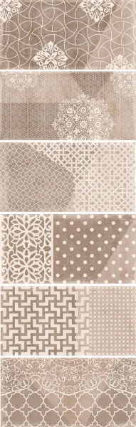 Керамогранит SERIFOS DECORE MIX SILVER (6 рисунков) (изображение)