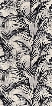 Настенная плитка Тропикаль 11134R листья чёрный обрезной