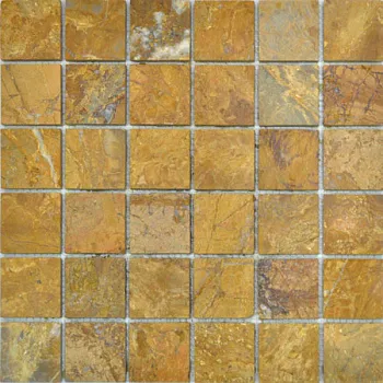 CV20014 Мозаика MOS.POLISHED GOLDEN TRAVERTIN 5X5