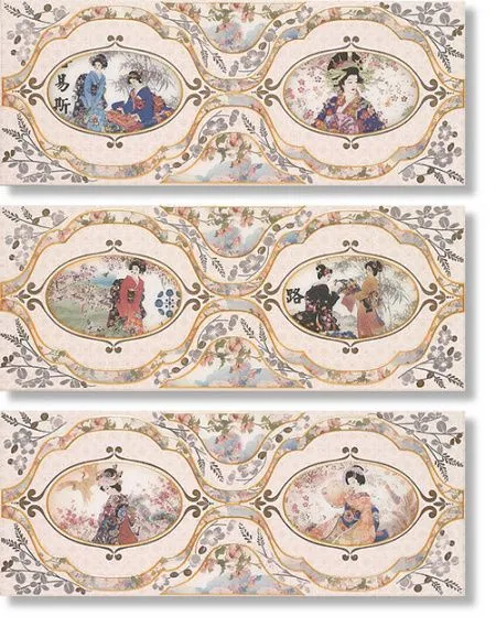 Декор Decorado Geisha Salmon (3 шт.) (изображение)