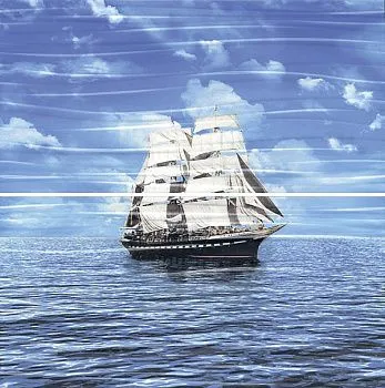 Настенное панно  STG\A437\2x\11106R Тиррено Фрегат обрезной (2 части)