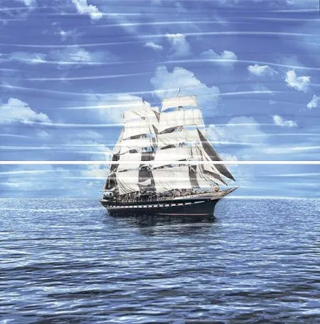 Настенное панно  STG\A437\2x\11106R Тиррено Фрегат обрезной (2 части) (изображение)