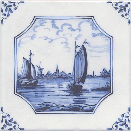 Декор Английский Делфт Корабли 5223\3F  глянц (6,9мм) (изображение)